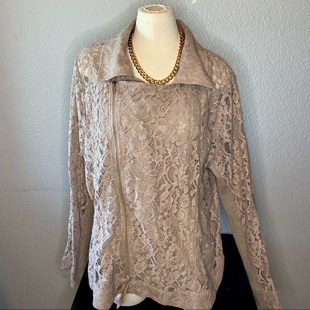 Women’s Lace Moto Jacket - Size 2x